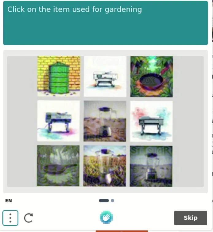 the item used for gardening: lots of blenders
