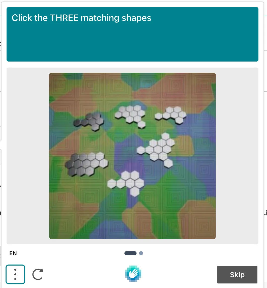 click the THREE matching shapes. bruh